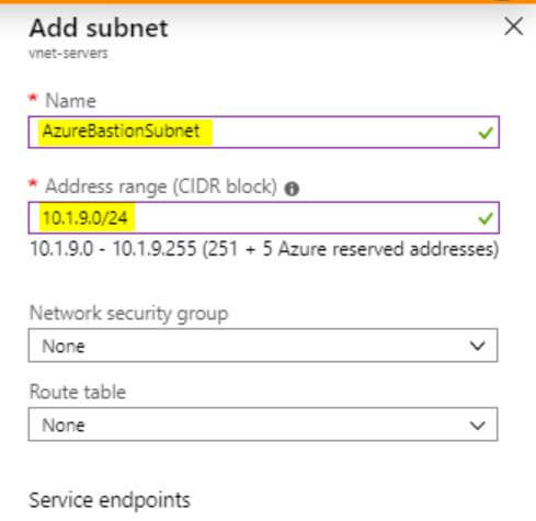 azure bastion subnet range